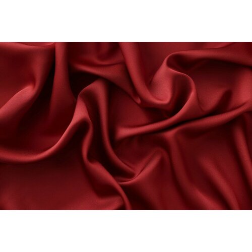 Ткань шёлковый сатин темно-красный двусторонний