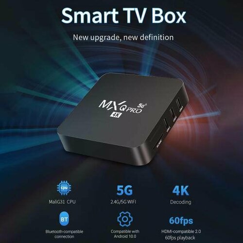 Smart TV приставка MXQ Pro 4K 5g 8/128 GB Android TV тв приставка mxq pro 4k 5g 1 8 gb черный