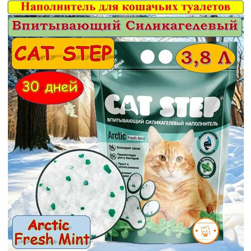 Наполнитель впитывающий силикагелевый Кэт Степ Arctic Fresh Mint 3,8л*1,67кг