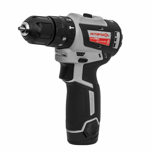 Бесщеточная аккумуляторная ударная дрель-шуруповерт Интерскол минимакс ДАУ-1012В 38 Нм 1450 обмин 25500 уд мин с 2 АКб 25 Ач и ЗУ в кейсе 7672245 8151₽