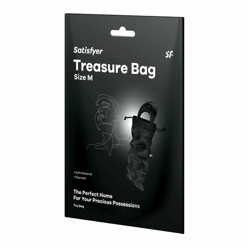 Черный мешочек для хранения игрушек Treasure Bag M (Цвет: черный) мини вибратор satisfyer white temptation белый ee73 527 1118