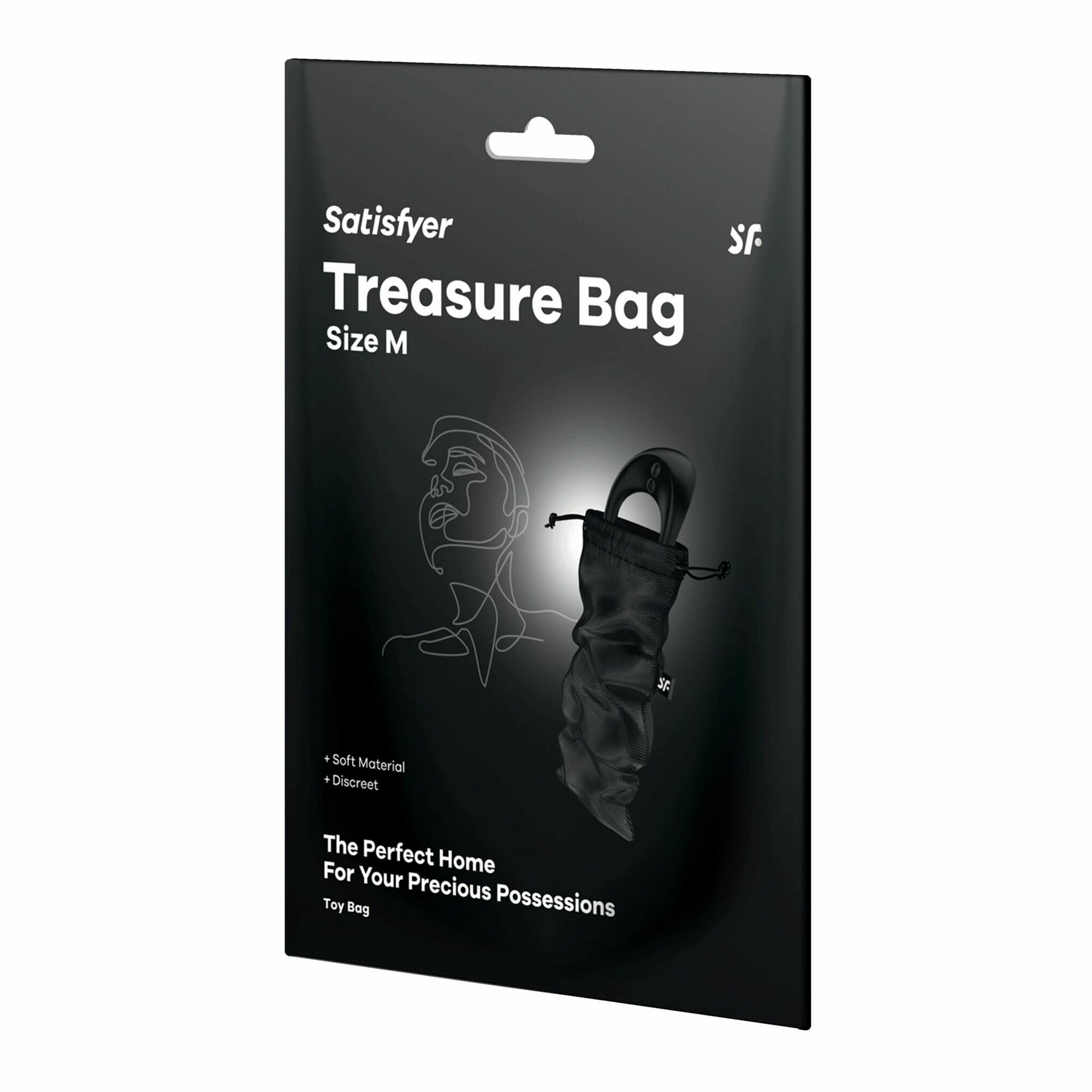 Черный мешочек для хранения игрушек Treasure Bag M (Цвет: черный)