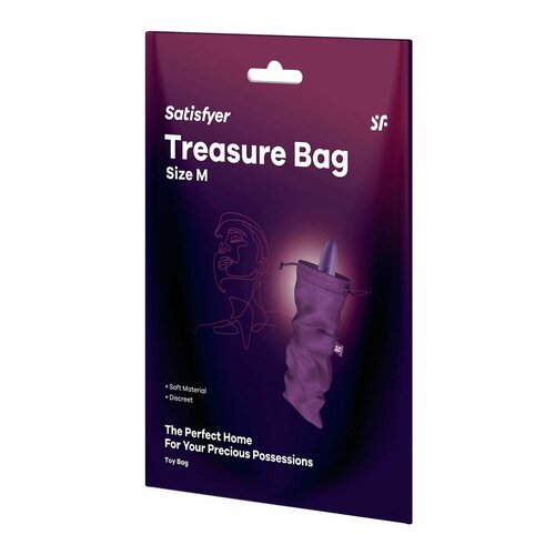 Фиолетовый мешочек для хранения игрушек Treasure Bag M (Цвет: фиолетовый) вакуумный стимулятор satisfyer dual pleasure фиолетовый j2018 101 1