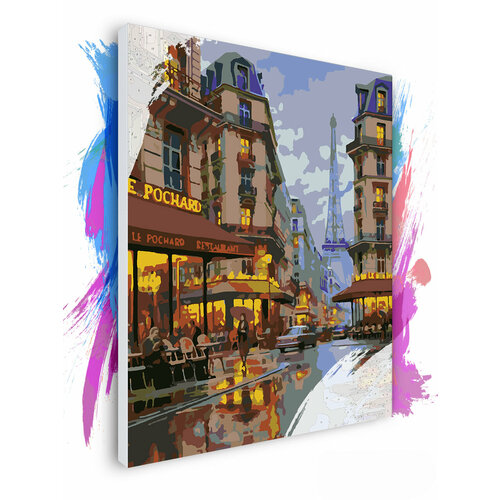 Картина по номерам на холсте Вечерний Париж, 60 х 80 см картина по номерам вечерний париж