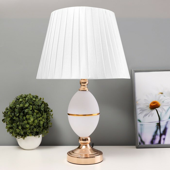 RISALUX Настольная лампа с подсветкой "Салли" Е27 40Вт бело-золотой 30х30х50 см