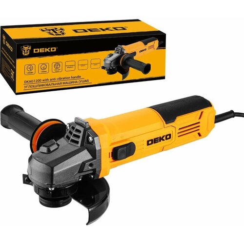 Углошлифовальная машина Deko DKAG1200 1200Вт 12000обмин рез шпин M14 d125мм 085-1008 4090₽