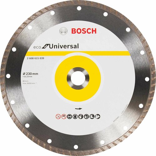Диск алмазный универсальный Bosch Eco Turbo 230x22.23 мм алмазный диск bosch eco univ turbo универсальный 2608615039
