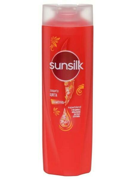 SUNSILK Шампунь защита цвета с витамином Е, миндальным маслом и кератином, 200 мл.