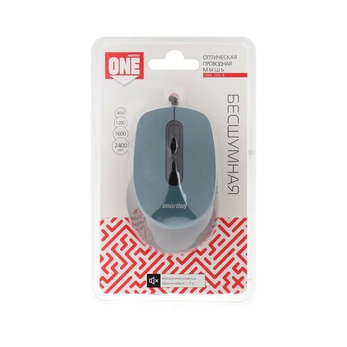 Мышь Smartbuy ONE 265-B игровая проводная оптическая беззвучная 2400 dpi USB синяя комплект из 3 шт 169300₽