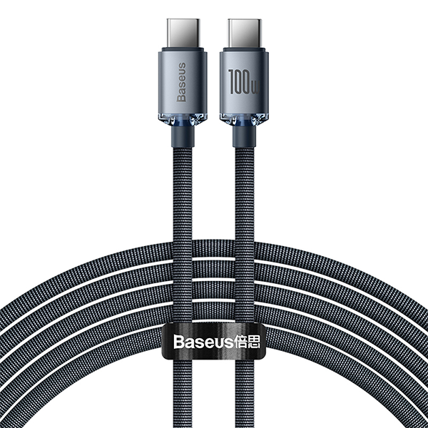 Кабель Baseus Crystal Shine Series Fast Charging Data Cable USB Type-C to USB Type-C 100W 2 м черный (CAJY000701)
