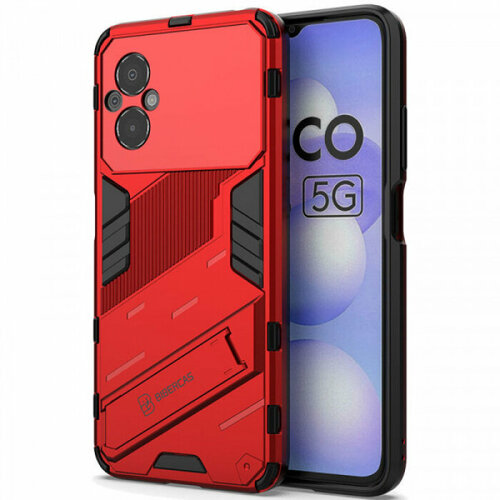 Megatron Противоударный чехол-подставка для Xiaomi Poco M5 4G / Poco M4 5G с защитой камеры