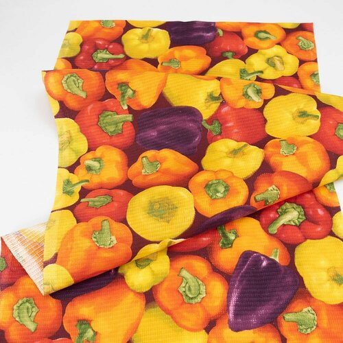 Ткань для шитья хлопок 100%, 1 Метр ткани, Вафельное полотно 170 гр/м2, Отрез - 50х150 см, № 5631/1 Перец
