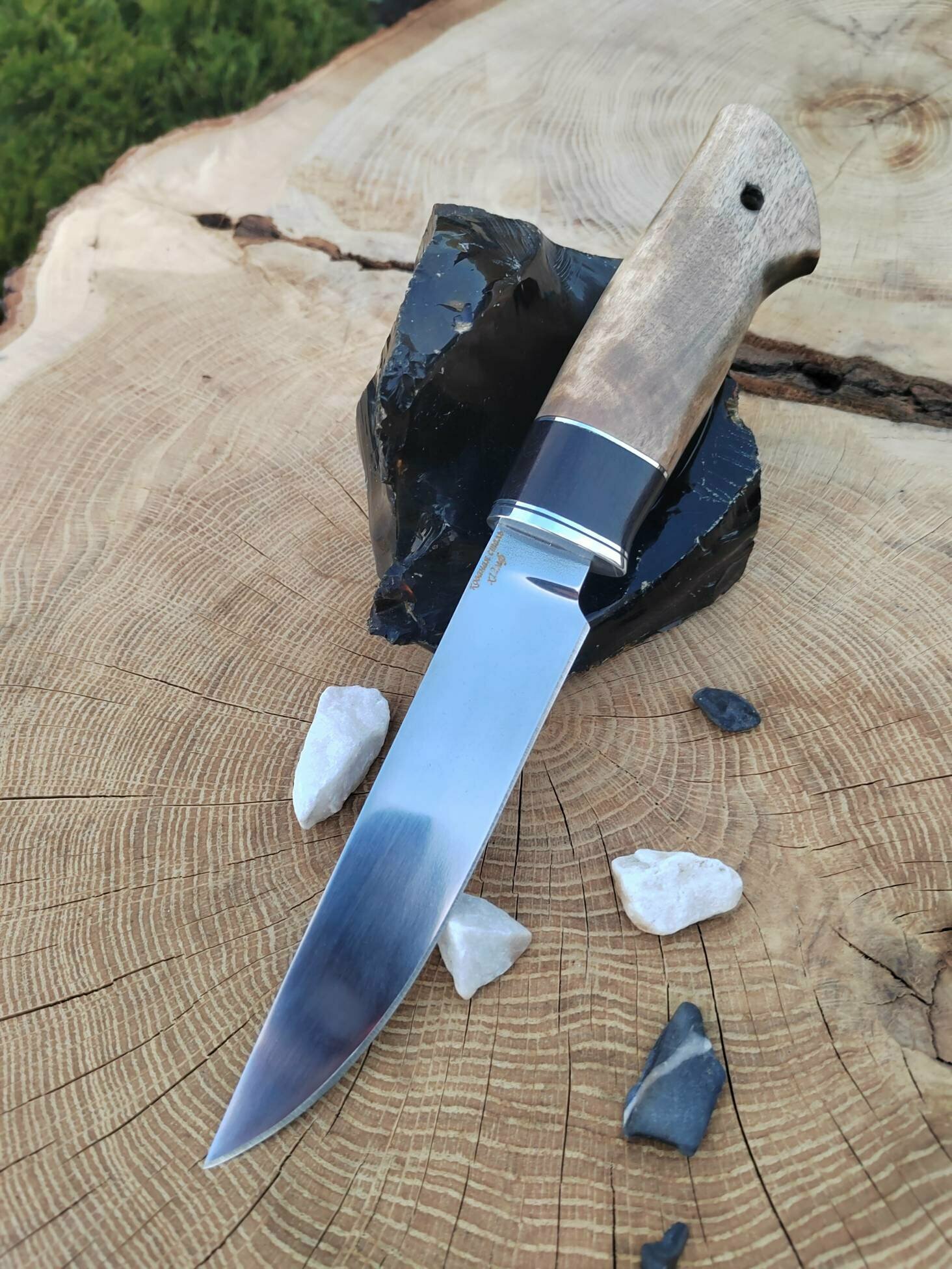 Охотничий нож Сармат 2 из стали Х12мф в кожаном футляре