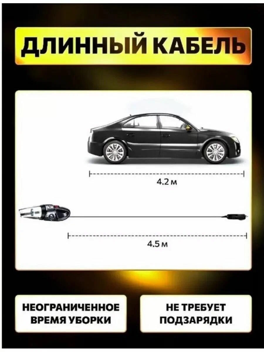 Автомобильный пылесос, ручной пылесос, пылесос для автомобиля, автомобильный, пылесос в машину — фото 1