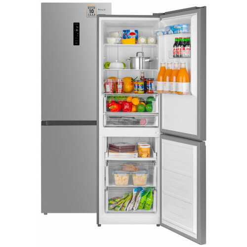 Отдельностоящий холодильник с инвертором Weissgauff WRK 185 Total NoFrost Inverter Inox 5249000₽