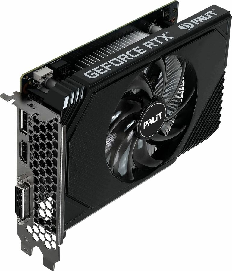 Видеокарта Palit NVIDIA GeForce RTX 3050 RTX3050 STORMX 6ГБ StormX, GDDR6, Ret [ne63050018je-1070f]