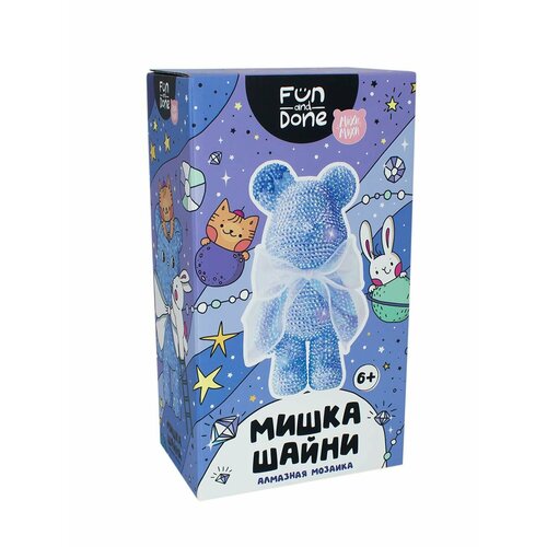 Алмазная мозаика Мишка Шайни Fun and Done синий MM77019