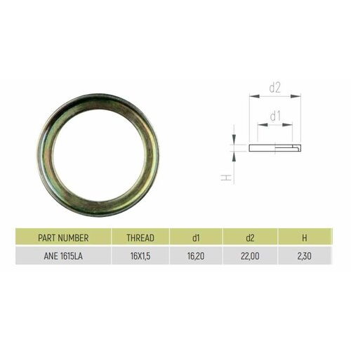 SIRIT 2ANE1615LA 2ANE1615LA_кольцо нажимное для M16 л 16x22x23 без упл кольца 225₽