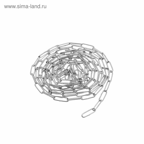 Цепь длиннозвенная тундра krep, DIN763, диаметр 2 мм, сварная, оцинкованная, 3 м