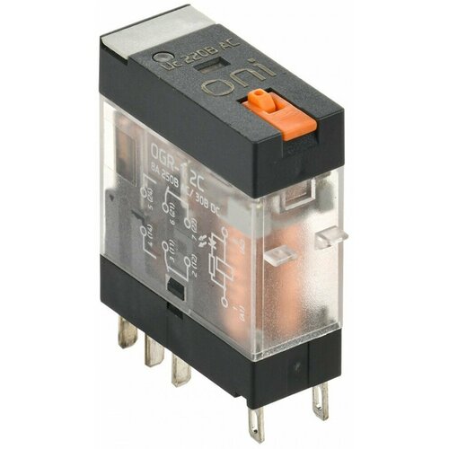 IEK ONI Реле общего назначения OGR 1 2C 220В AC с LED и тест кнопкой OGR 1 2C AC220V L B (68 шт.)