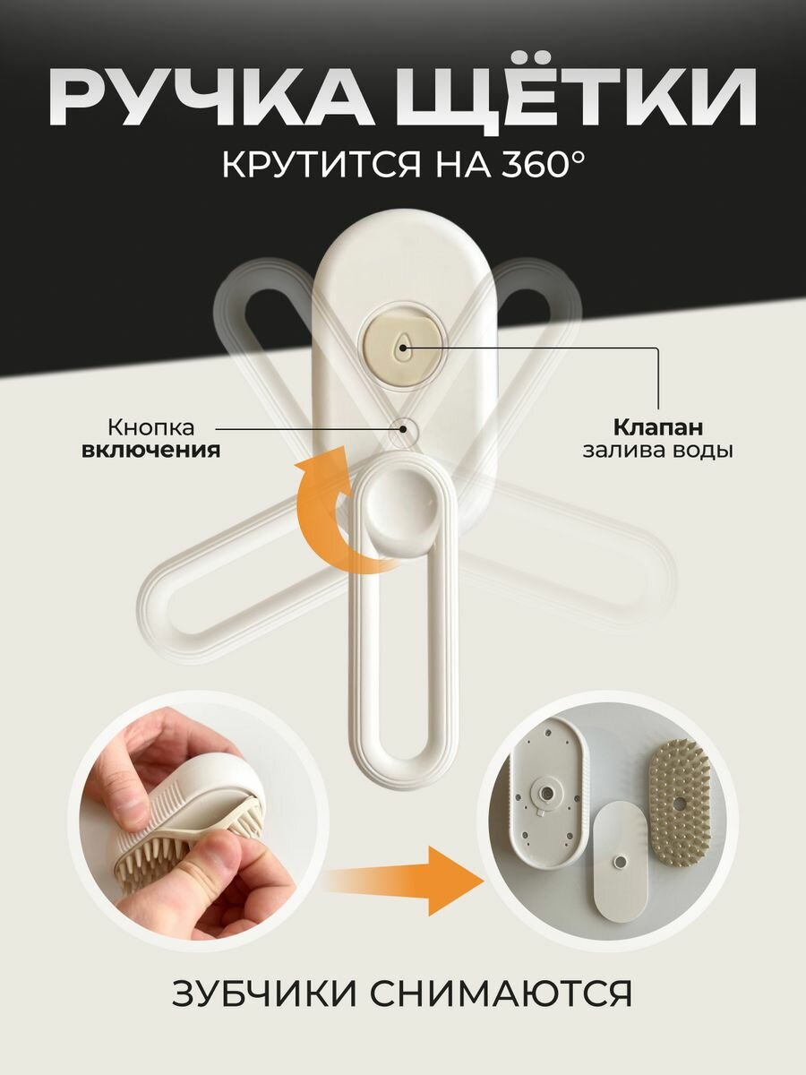 Расчески И Щетки Для Животных Xiaomi Паровая щетка расческа для кошек