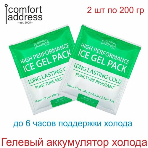 Гелевый аккумулятор холода 2 шт. по 200 гр. зеленый 