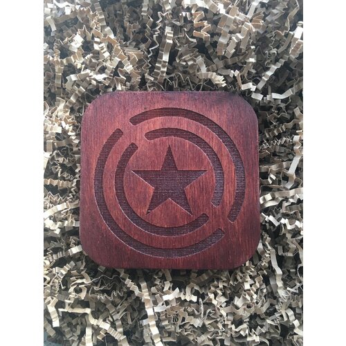 Подставка под кружку бирдекель Капитан Америка тёмная Captain America 290₽