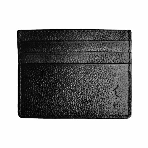 Картхолдер Polo Ralph Lauren, фактура зернистая, черный