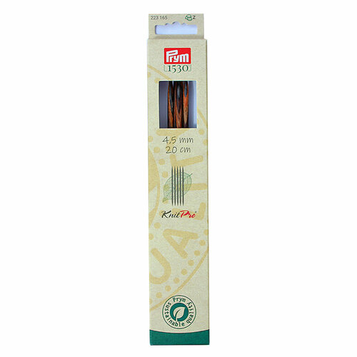 Спицы PRYM 223165 чулочные Natural береза d 4.5 мм 20 см 5 шт . спицы prym чулочные cubics natural 224142 диаметр 3 мм длина 20 см многоцветный