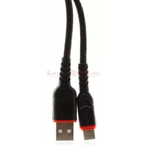 USB Кабель Type-C HOCO X59, 2А, 1м. Черный кабель hoco x59 провод для зарядки usb на type c 2 метра