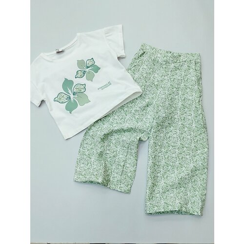 Комплект одежды Мой Ангелок, размер 116, зеленый, белый шорты мой ангелок размер 116 зеленый