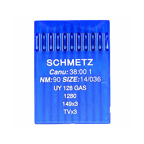 иглы schmetz для мережки 120 1 шт Иглы промышленные Schmetz UY 128 GAS №90, для распошивальных машин, 10 шт.
