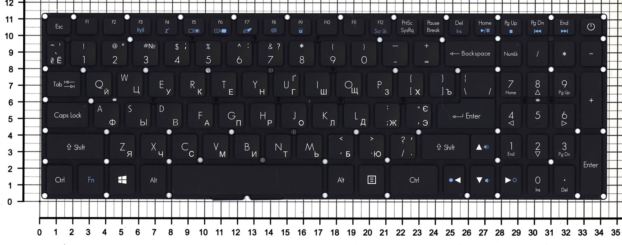 Клавиатура для ноутбука Acer Predator Helios 300 G3-571 черная с подсветкой