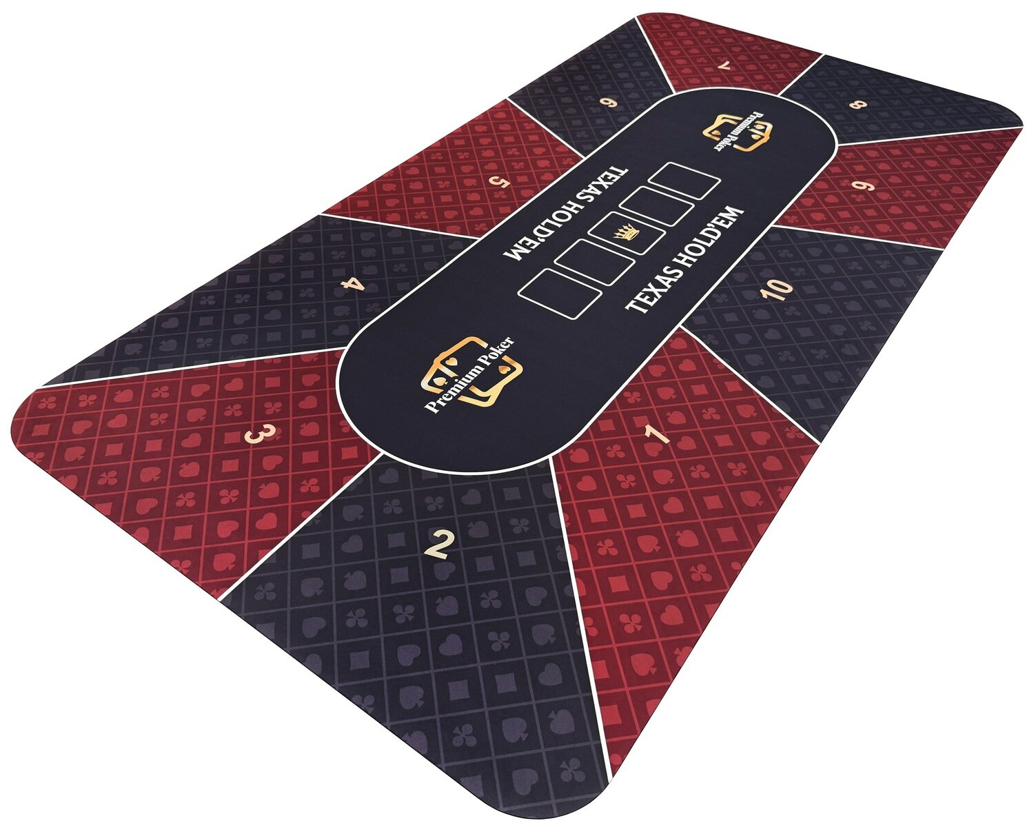 Сукно для игры в покер 90 × 180 см, бордовый/черный