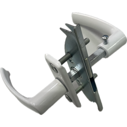 Ручка для теплицы металлическая двухсторонняя с замком и крепежом.