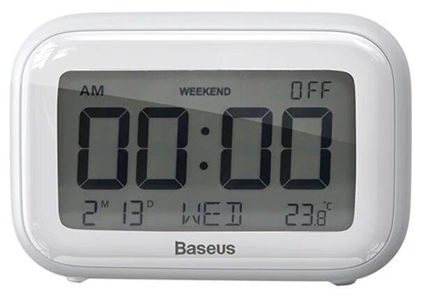 Часы с термометром Baseus Subai Clock, белый