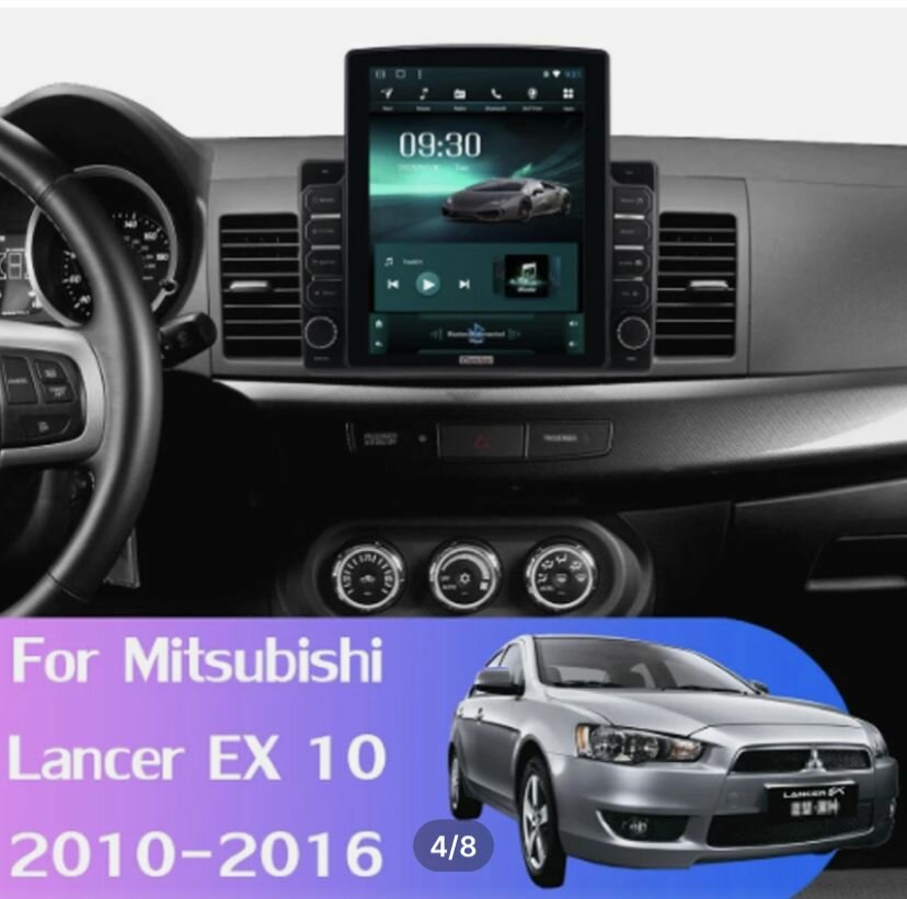 Магнитола для Mitsubishi Lancer 10 в стиле Тесла 2/32GB QLED CarPlay