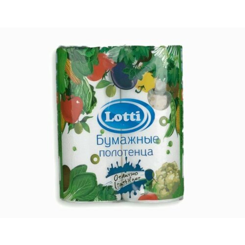 Бумажные полотенца Lotti Белые 100 целлюлоза 2 слоя 2 рулона 337₽