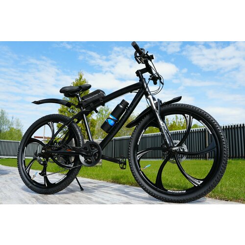 Велосипед RICHIESTO Литые диски Горный Спортивный Городской Прогулочный 26 дюймов колеса Стальная рама черный 27700₽