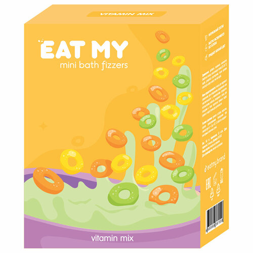 EAT MY Мини-бомбочки для ванны Витаминный микс 180 г 508₽