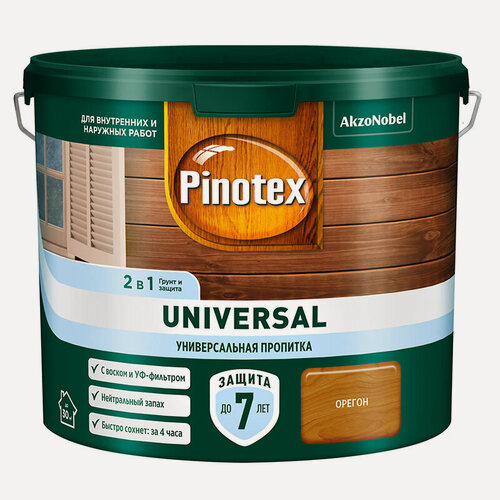 Изображение товара Пропитка PINOTEX UNIVERSAL 2 в 1 для защиты древесины, на водной основе, орегон 2,5л