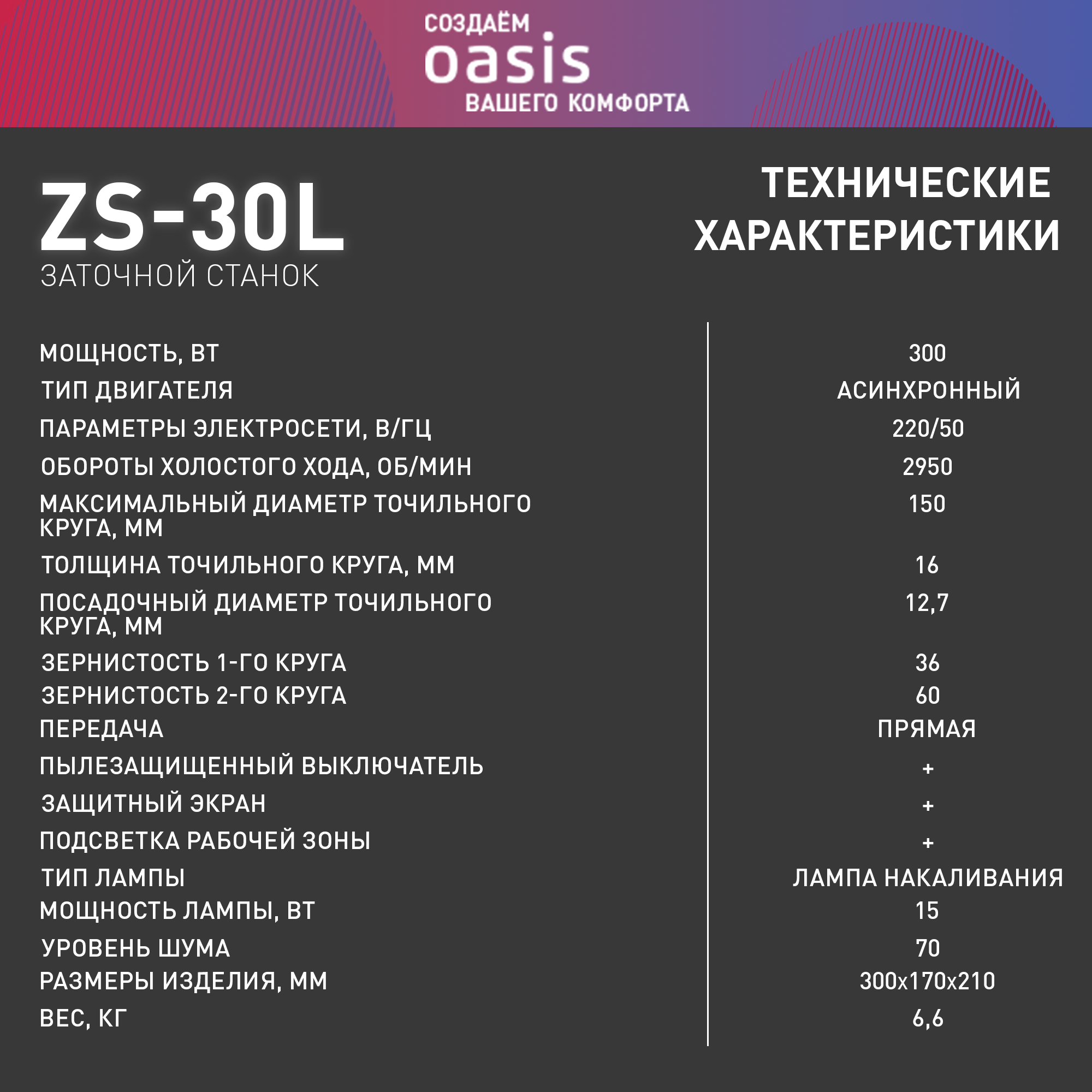 Станок заточной Oasis 300W - фото №6