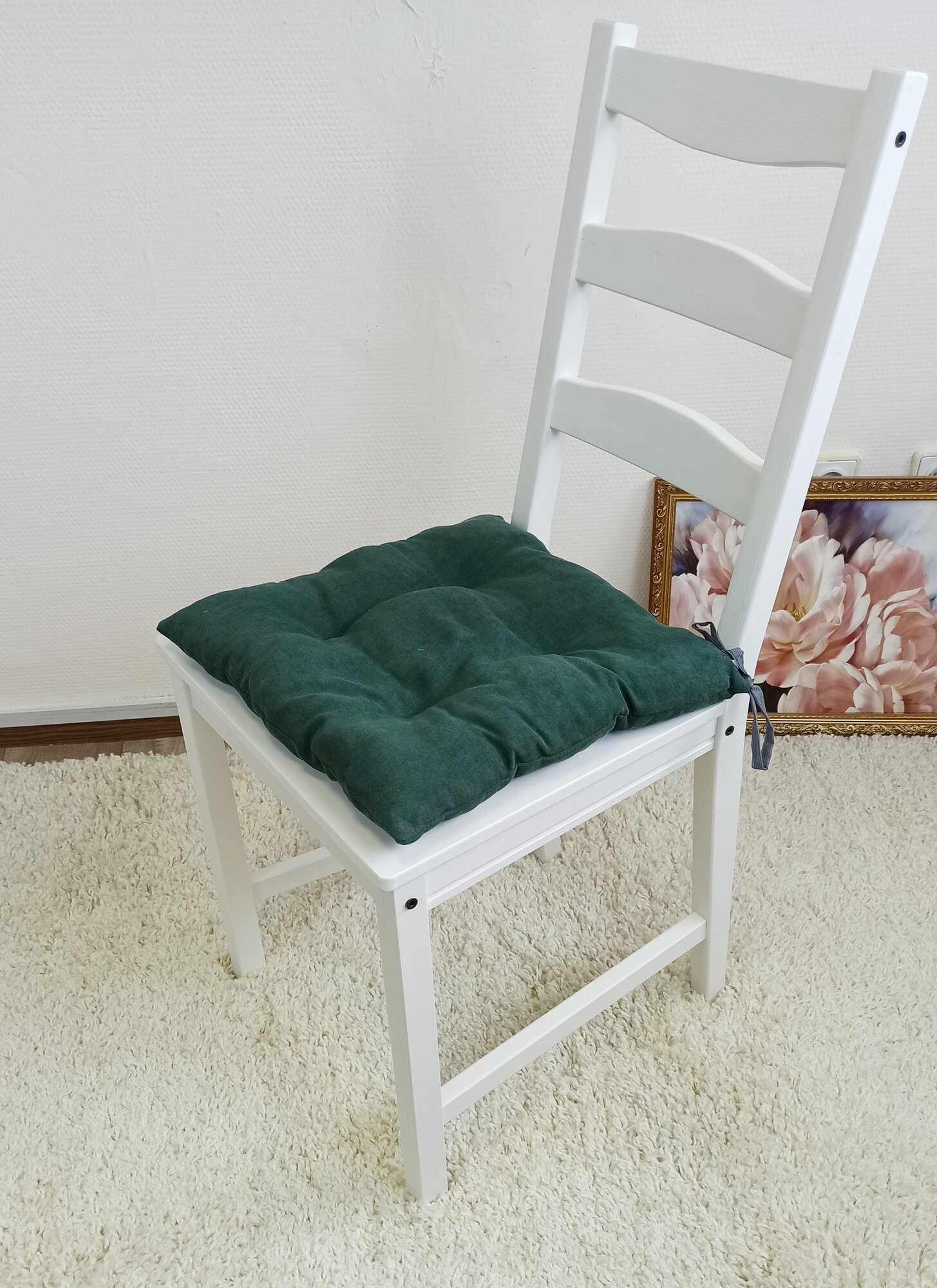 Кружева Подушка на стул с завязками 50х50 см