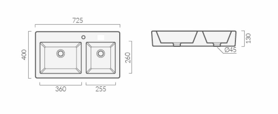 Мебельная раковина Ceruttispa Double Vito подвесная - фото №4