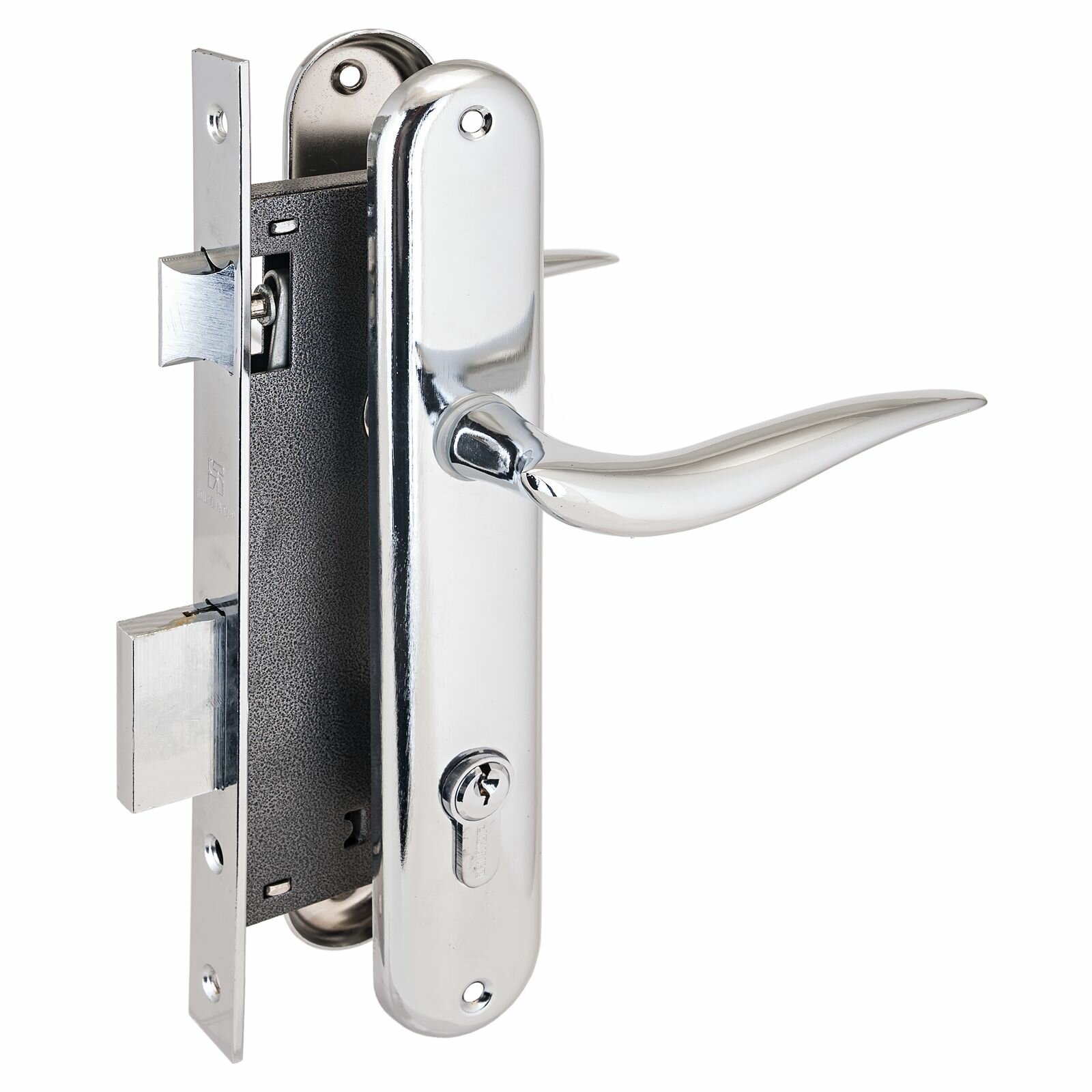 Замок врезной с ручками аллюр 0205 CP хром