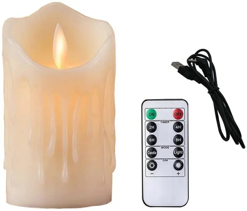 Электрическая LED свеча Ritesdepot, белая, перезаряжаемая 1pc 10CM only