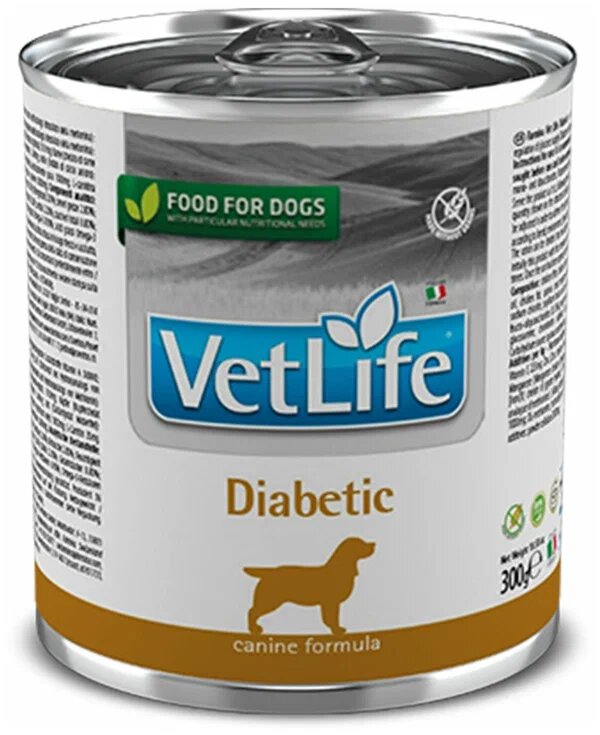 Farmina Vet Life Dog Diabetic влажный корм для собак при диабете, в консервах - 300 г