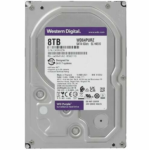 35 8 ТБ Жесткий диск WD Purple Surveillance WD84PURZ 40288₽