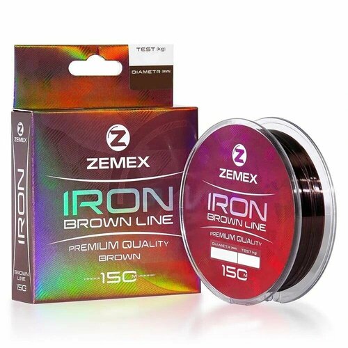 Монофильная леска ZEMEX IRON 150 m, d 0.286 mm, 7.5 kg, brown