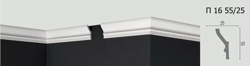 Изображение товара Плинтус потолочный Де-Багет П-16 55/25, 1шт (длина 2м)